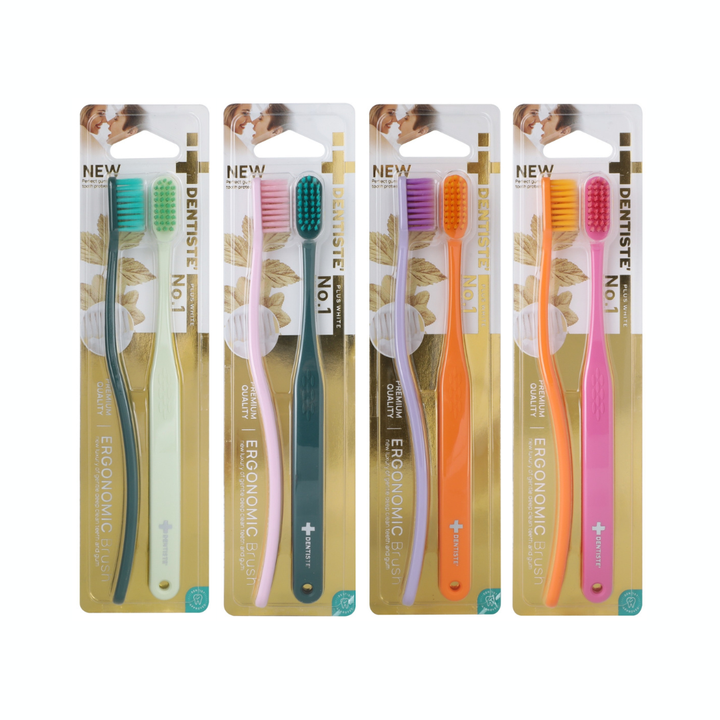 Ergonomic Toothbrush Twin Pack (Random Color)