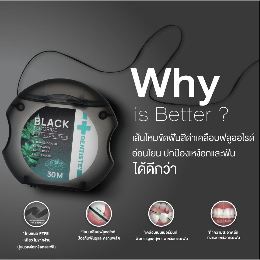 Dental Black Fluoride Floss