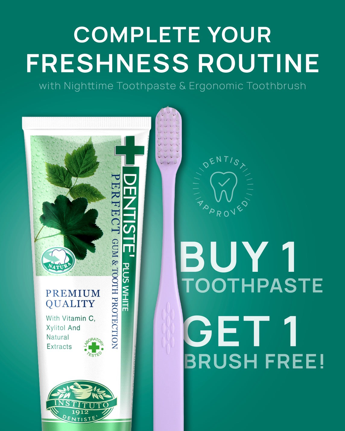 [Buy 1 Get 1] Original Nighttime Toothpaste 100 g Free! Ergonomic Toothbrush - Image 2